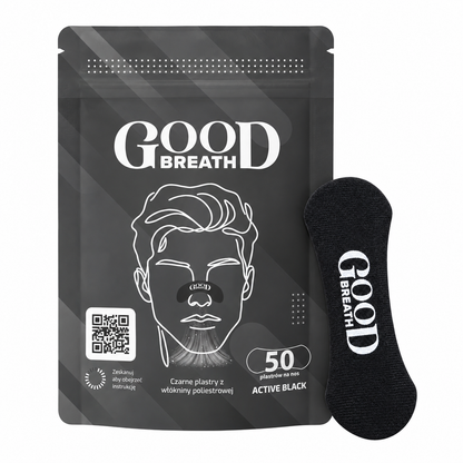 Czarne Plastry Na Nos GoodBreath Active Black, 50 sztuk