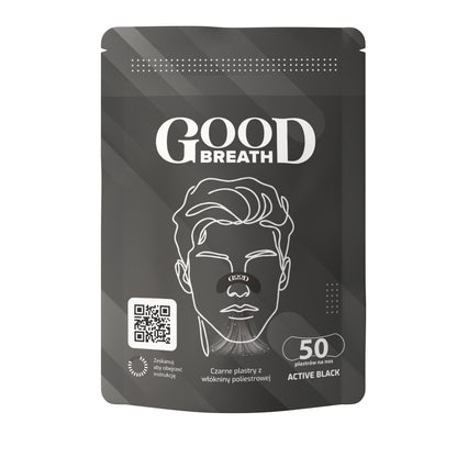 Czarne Plastry Na Nos GoodBreath Active Black, 50 sztuk